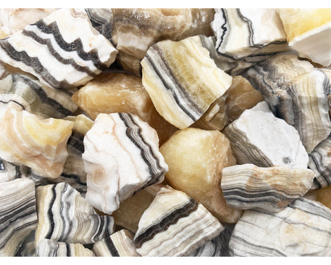 Raw Zebra Calcite Rough Stones from Mexico