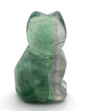 1 pc. of Rainbow Fluorite Carved Cat Figurine