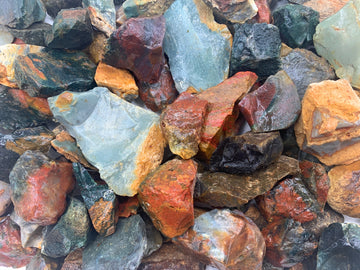 Rough Polychrome Jasper and Assorted Agate Stones Mix from Indonesia