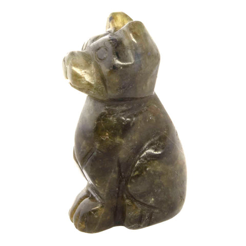 1 pc. of Labradorite Carved Dog Figurine