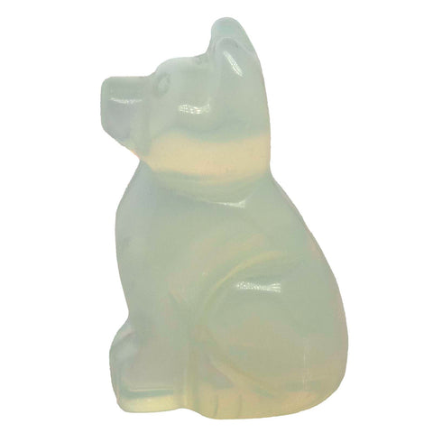 1 pc. of Opalite Carved Dog Figurine