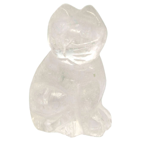 1 Pc. of Crystal Quartz Carved Cat Figurine
