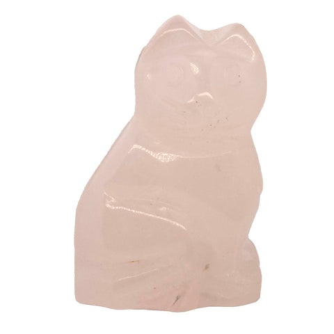1 pc. of Rose Quartz Carved Cat Figurine