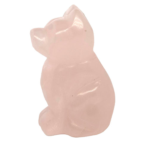 1 pc. of Rose Quartz Carved Dog Figurine