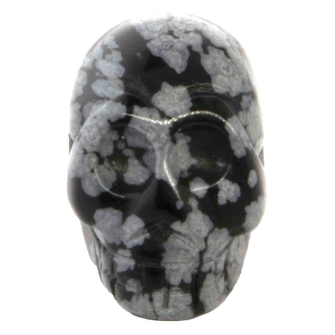 1 pc. of Snowflake Obsidian Carved Skull Figurine