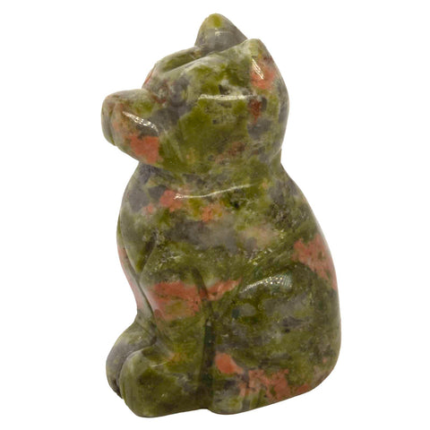 1 pc. of Unakite Carved Dog Figurine