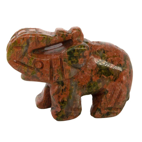 1 pc. of Unakite Carved Elephant Figurine