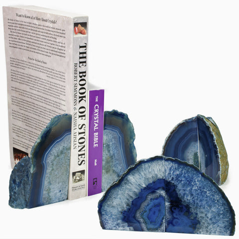 Blue Agate Bookends
