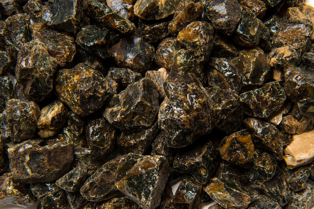 Blue/Gold Amber Rough Stones from Indonesia