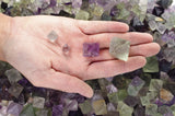 Natural Unpolished Rainbow Fluorite Octahedron Crystals from China-small size