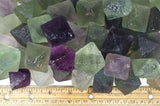 Natural Unpolished Rainbow Fluorite Octahedron Crystals from China - Large Size