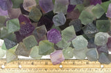 Natural Unpolished Rainbow Fluorite Octahedron Crystals from China -Medium Size