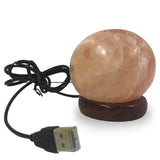 Natural Mini Himalayan USB LED Salt Lamp - Sphere