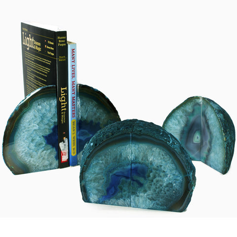 Teal Agate Bookends